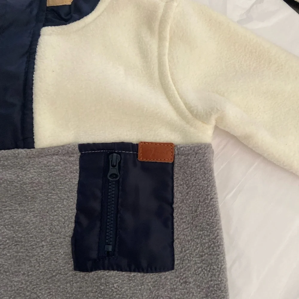 7 for all mankind toddler fleece pullover jacket.